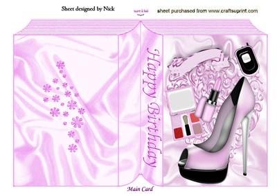 Ladies Pink Shoe with Lippy, Folded Book