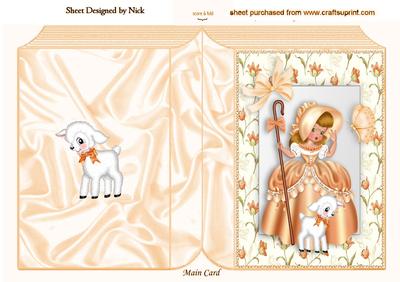 Little Bo Peep in Peach with Little Lamb Folded Book