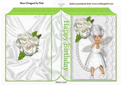 Cute Little Kiki Fairy in White on Folded Book