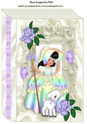 Little Rainbow Bo Peep with Lamb and Roses A4 Book