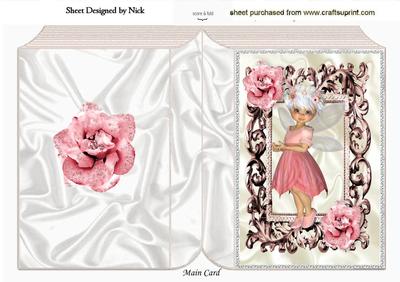 Little Rosebud Fairy in Pink in Frame Folded Book