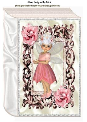 Little Rosebud Fairy in Pink in Frame A4 Book