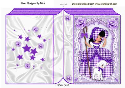Little Bo Peep with Little Lamb in Purple Gingham Book