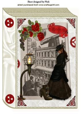 Red Roses for a Steampunk Lady A4 Book