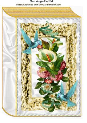 Humming Birds with Flowers and Lily A4 Book