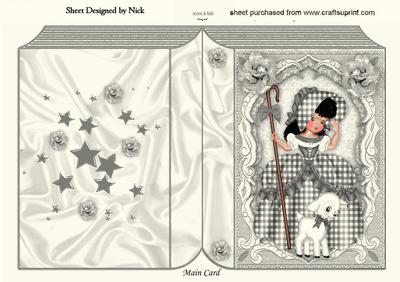 Little Bo Peep in Silver with Little Lamb Folded Book