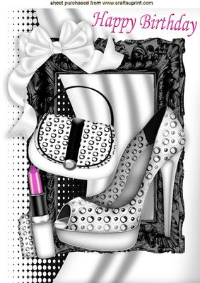Beautiful Girl,lovely Shoes and Lippy with Big Bow A4