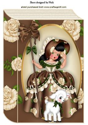 Bo Peep in Brown/cream with Little Lamb A4 Book