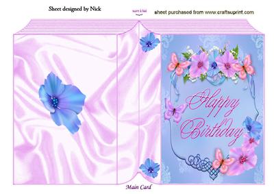 Pretty Flowers and Butterflies Folded Book