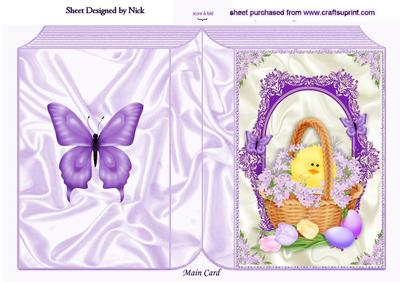 Little Easter Chick in Basket of Flowers and Eggs Book