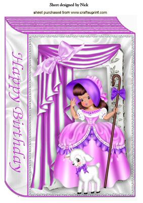 Little Bo Peep in Lilac with Little Lamb A4 Book
