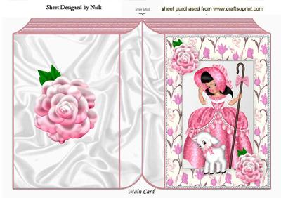 Pretty in Pink Bo Peep with Little Lamb and Roses Book