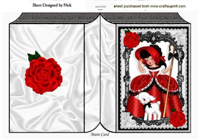 Bo Peep in Red/black with Little Lamb Folded Book