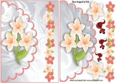 Flowers and Little Birds on Scalloped Envelope