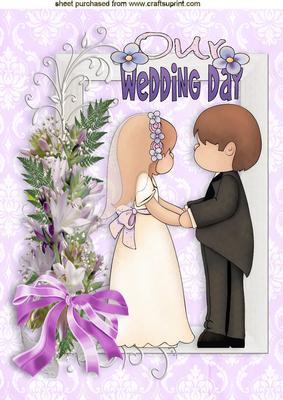 Our Wedding Day, in Pretty Flowers Frame A4