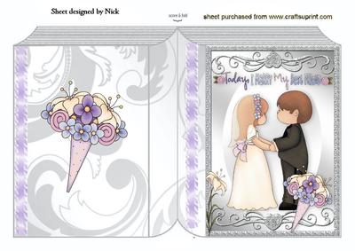 Today I Marry My Best Friend, Wedding Couple Folded Book