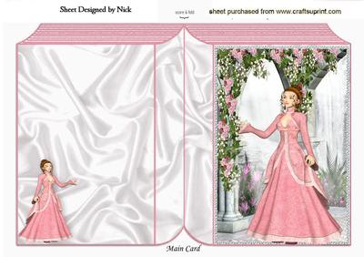 Vintage Lady in Rose Garden Folded Book