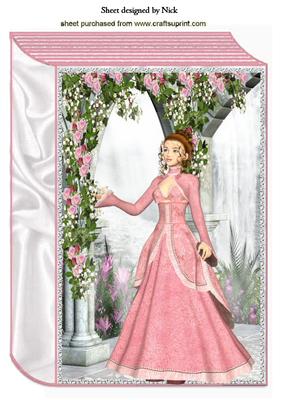 Vintage Lady in Rose Garden A4 Book