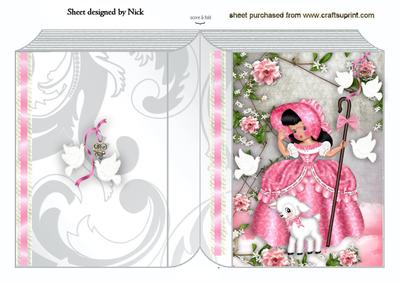 Bo Peep in Pink in Pink Rose Garden Folded Book
