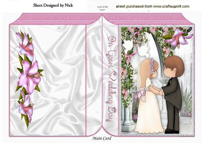 Our Beautiful Wedding in Garden of Pink Roses Folded Book