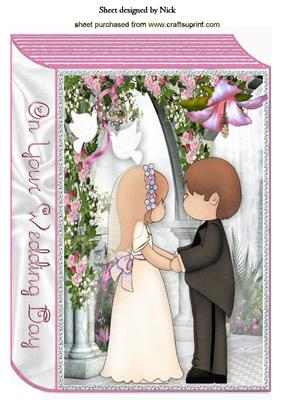 Our Beautiful Wedding in Garden of Pink Roses A4 Book