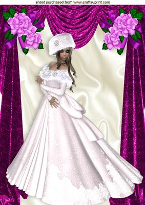 Just Beautiful, in Pink with Roses and Drapes A4