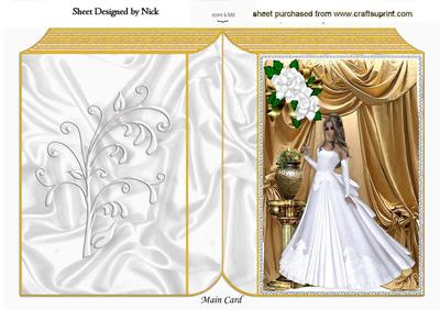 Just Stunning, Elegant Lady with White Rose, Folded Book