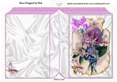 Vintage Flowers with Butterflies Folded Book