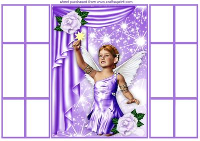 Cherub Angel with Gold Star and Pretty Drapes French Gate