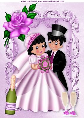 Wedding, Champagne and Pink Rose A4