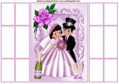 Wedding, Champagne, and Pink Rose, French Gatefold