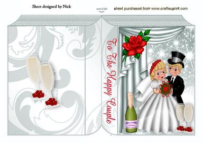 White Wedding, Champagne, Red Roses and Silver Stars Book