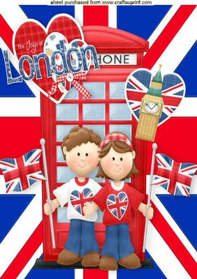 I Love London, Cute Little Boy and Girl A4