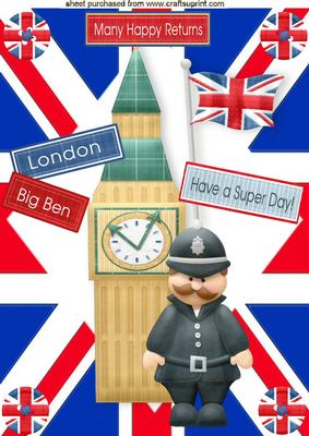 Big Ben and Mr Policeman in London A4