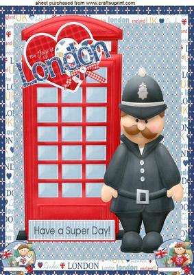 Mr Policeman with Telephone Box in London A4
