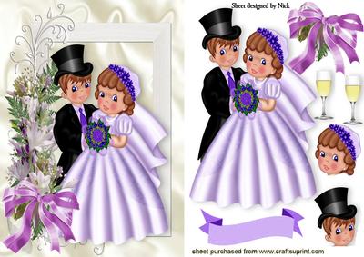 Pretty in Lilac Bride and Groom with Lilac Flowers