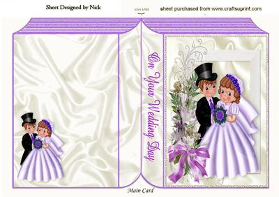 Pretty in Lilac Bride and Groom Folded Book