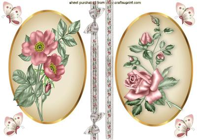 Beautiful Pink Flower Toppers with Butterflies