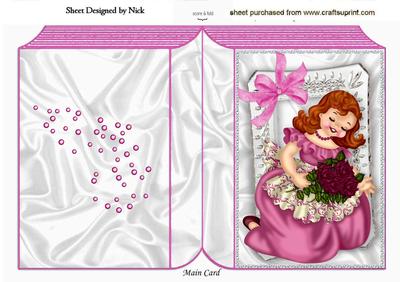 Vintage Lady with Roses in Folded Book