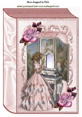 Pretty in Pink with Vanity Dresser with Rose A4 Book