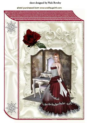 Pretty Lady with Dresser in Ornate Frame A4 Book