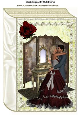 The Lovers in Pearl Ornate Frame with Roses A4 Book