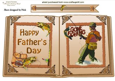 Gone Fishing for the Day, Fathers Day Open Book