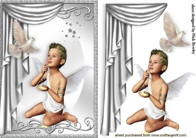 Angelic Little Angel Boy with Dove