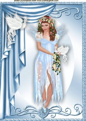 Sweet Fairy with Drape, and Pretty Dove with Butterflies A4