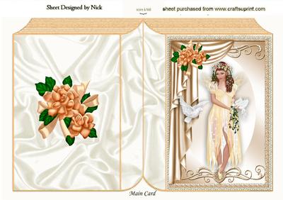 Pretty Fairie in Gold with Doves Folded Book