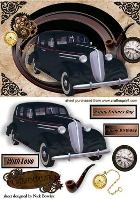 1936 Sedan in Optical Steampunk Frame with Pipe