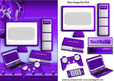 Purple Gadgets, Computer, Laptop, and Game Station