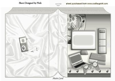 Folded Book of Computer, Laptop, and Gadgets in Silver