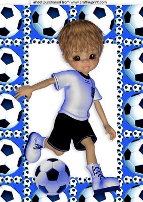 Football Crazy in Blue A4